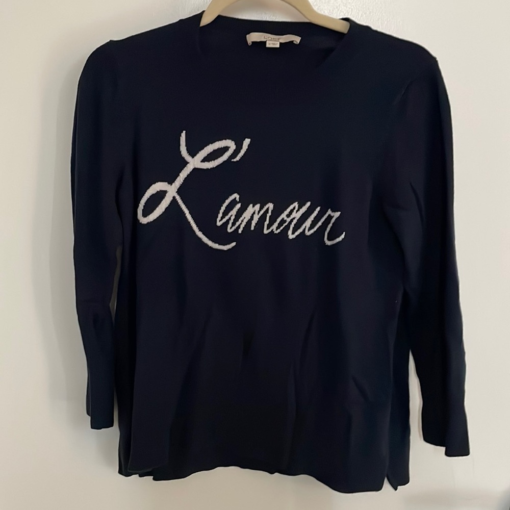 Loft L’amour sweater in navy